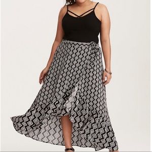 TORRID IKAT PRINT WRAP CHALLIS MAXI SKIRT